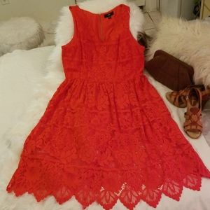 Bright & Beautiful Orange A-Line Midi Dress